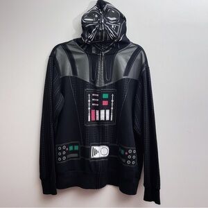 Star Wars Sith Darth Vader Zip Up Hooded Mask Sweater Mens Medium